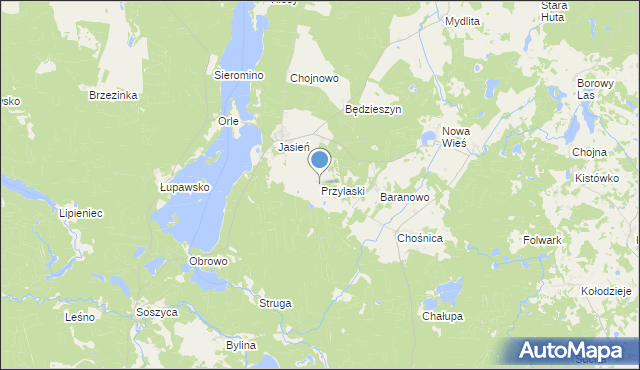 mapa Przylaski, Przylaski gmina Czarna Dąbrówka na mapie Targeo